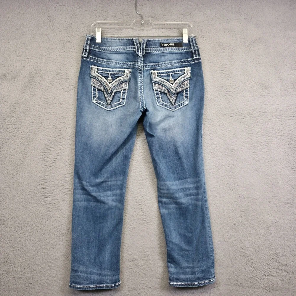 Vigoss‎ Jeans Womens 4 The New York Capri Low Rise Y2K Medium Wash Denim Stretch